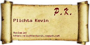 Plichta Kevin névjegykártya